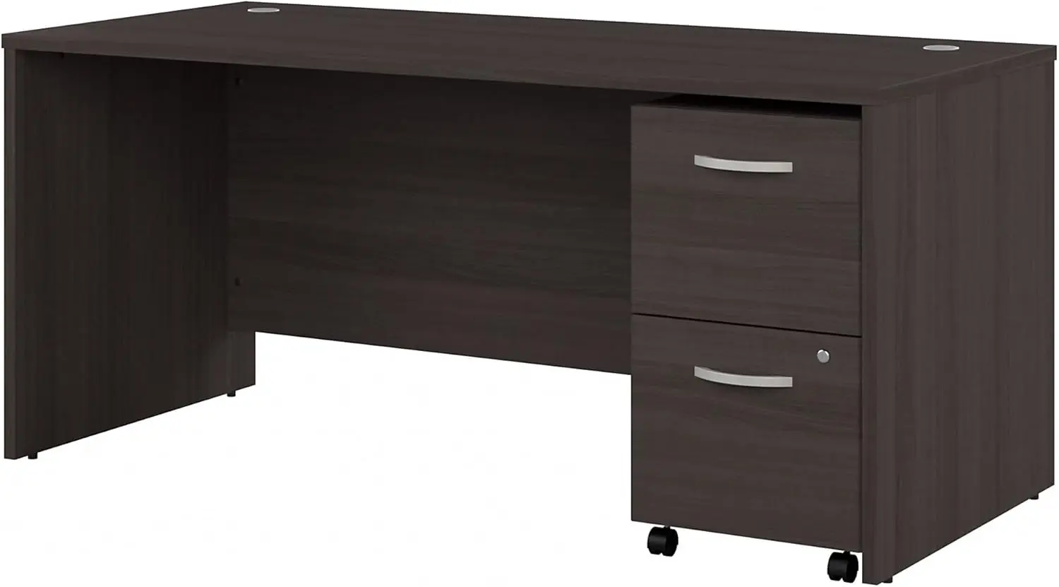 Bush Business Furniture Studio C Office Desk With 2 Drawer Mobile File Cabinet, 66W X 30D, Storm Gray