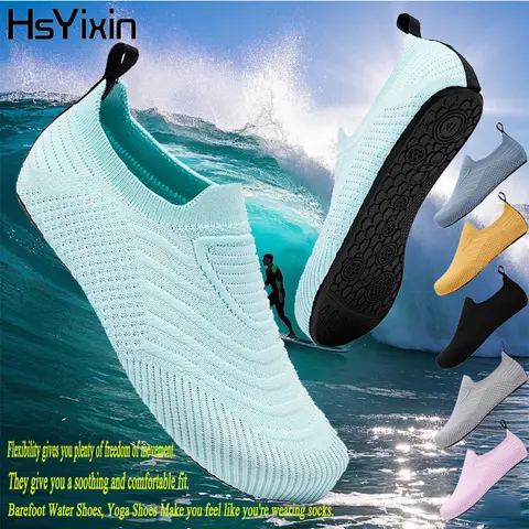 Aqua Shoes Madam, Men's Beach Swimming Water Sports Socks Barefoot Sneakers Fitness Yoga Swimming Surfing Canyon-Walking Shoes