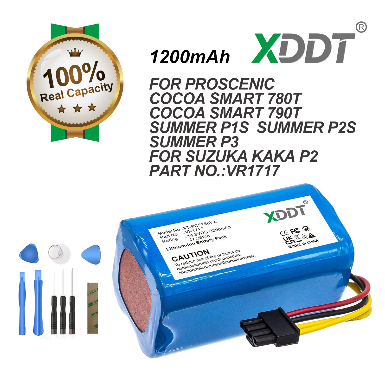 Vacuum 3600mAh Battery For Proscenic  Cocoa Smart 780T,Cocoa Smart 790T,Summer P1s,Summer P2s,Summer P3,VR1717,SUZUKA,KAKA P2