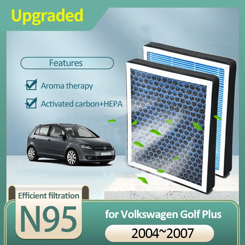 Filtro de aire de carbón activado para Volkswagen VW Golf Plus CrossGolf 2004 2005 2006 2007 1K 1819653 Un vehículo con filtro de aire acondicionado