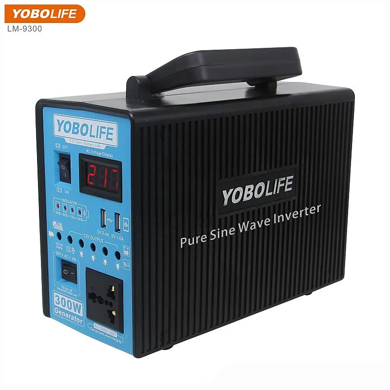 Yobolife Solar Generator 220V 300W Output for Home Lighting Support TV Fan Solar Energy Power System