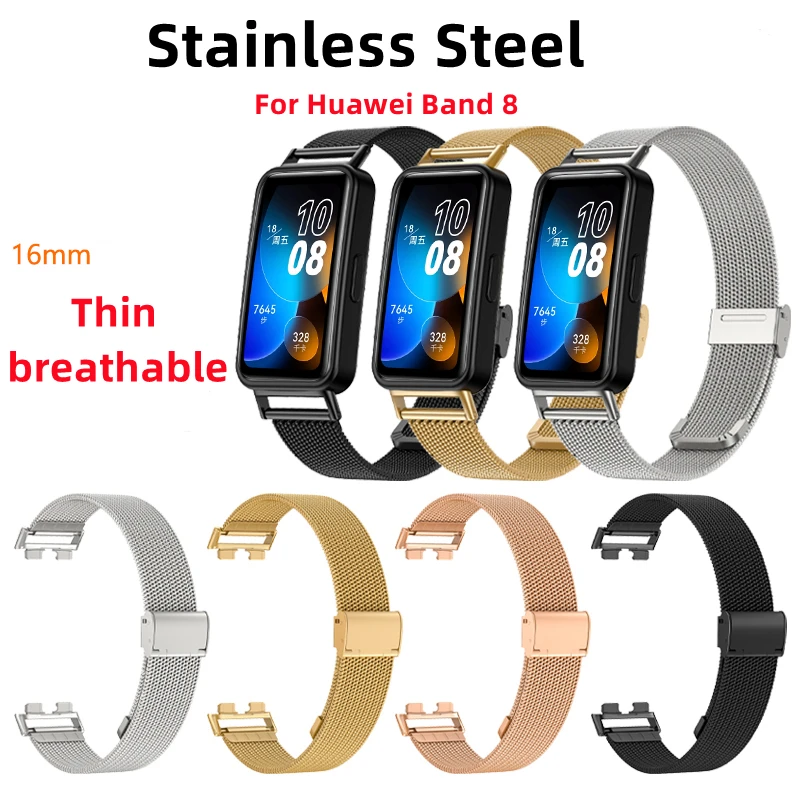 

Stainless Steel Watchband For Huawei Band 8 Metal Men Women Watch Bracelet For Huawei Band 8 Strap Wrist Belt Accessories