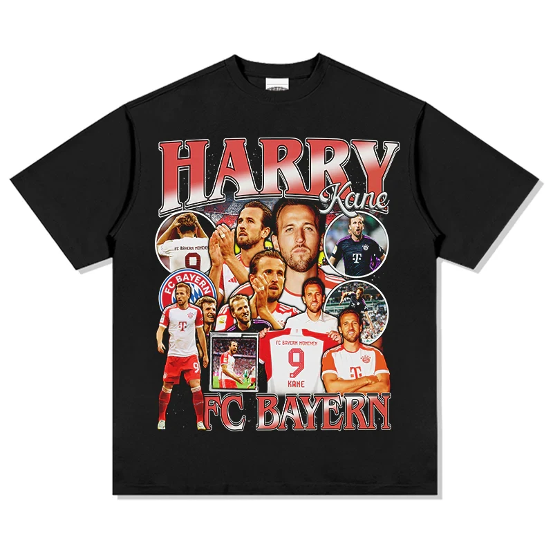 Camiseta de fútbol de Harry Kane 100% algodón para hombre, camiseta Bayern, camisa conmemorativa, camisa de manga corta de gran tamaño para mujer de verano