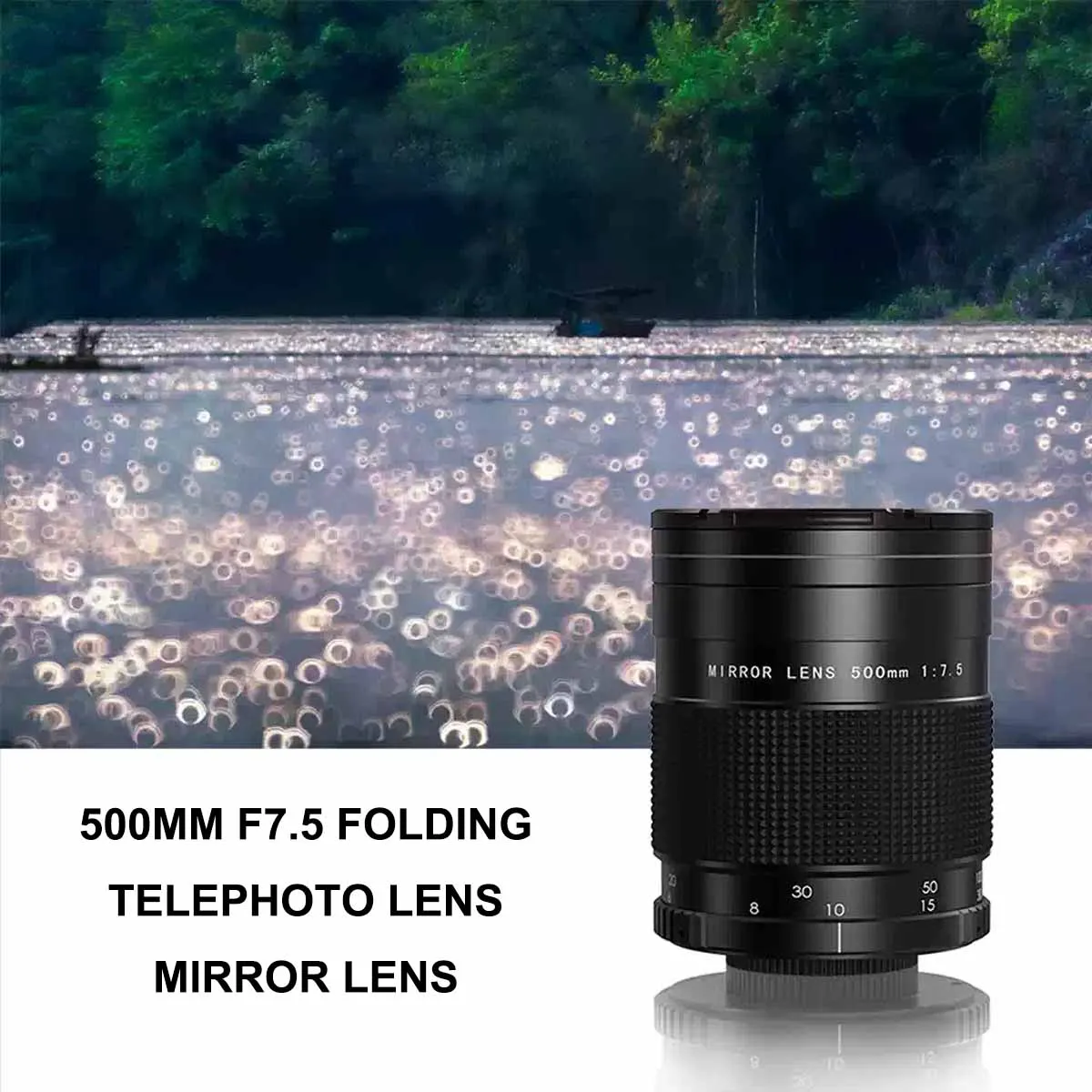 500mm F7.5 Second-Generation Upgraded Folding Full Frame Manual Telephoto Lens for DSLR Micro Single Fixed Focus Camera Accessor