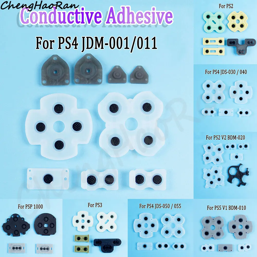 

1 Set For PS4 JDM-001/010 JDS-030/040/050/055 Silicone Conductive Rubber Button D Pad For PS5 PS4 PS3 PS2 PSP1000 Controller