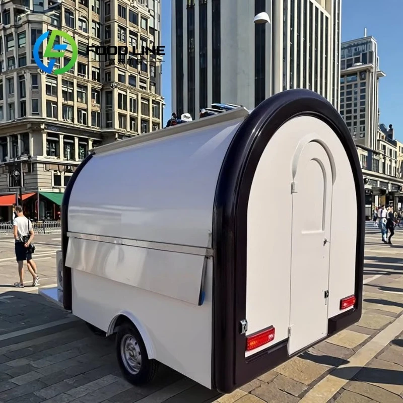 Full Kitchen Mobile BBQ Food Truck Snack Coffee Cart Convenient Concession Mobile Kitchen Trailer Customized