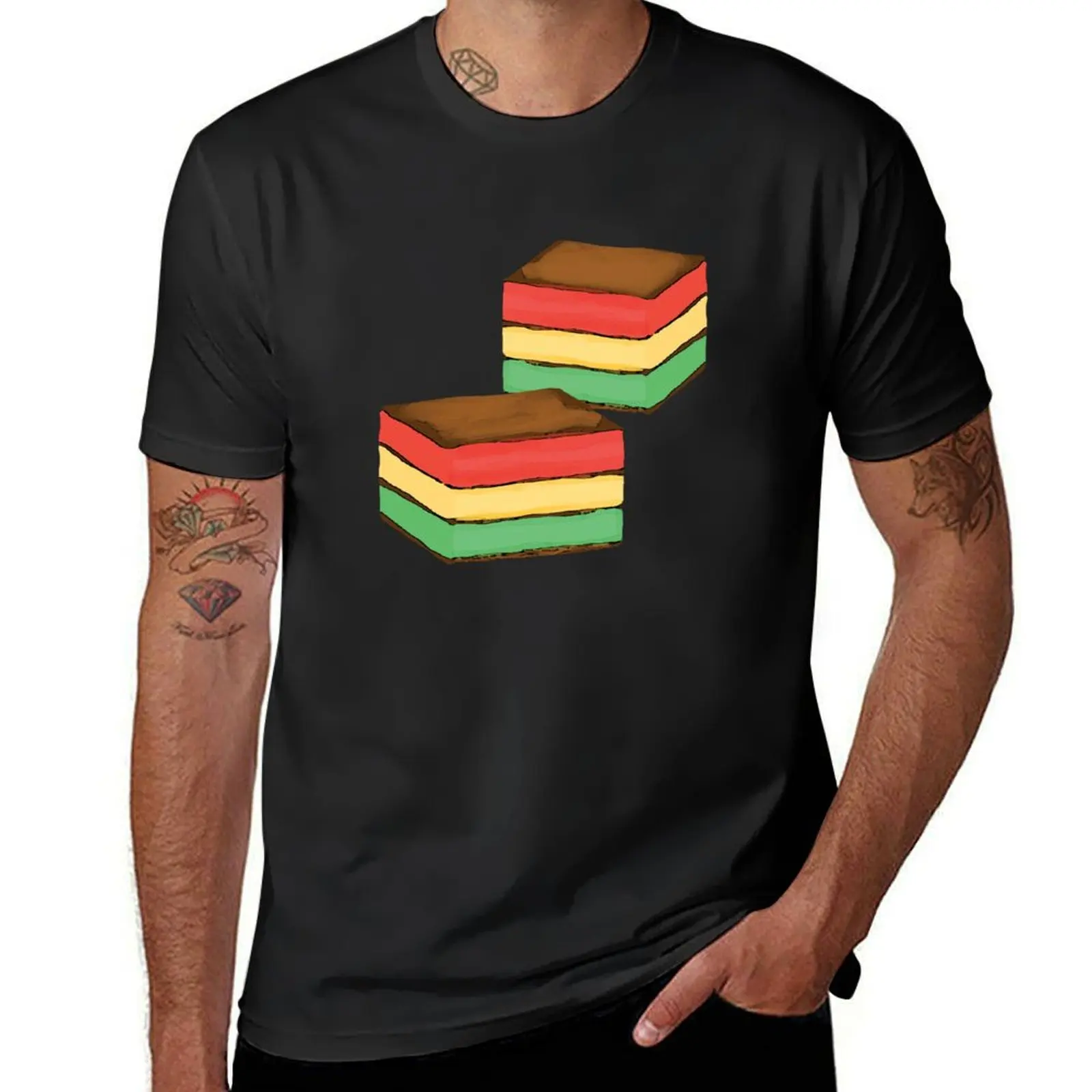 Italian rainbow cookie - foodie T-shirt quick drying anime clothes quick-drying t shirts for men