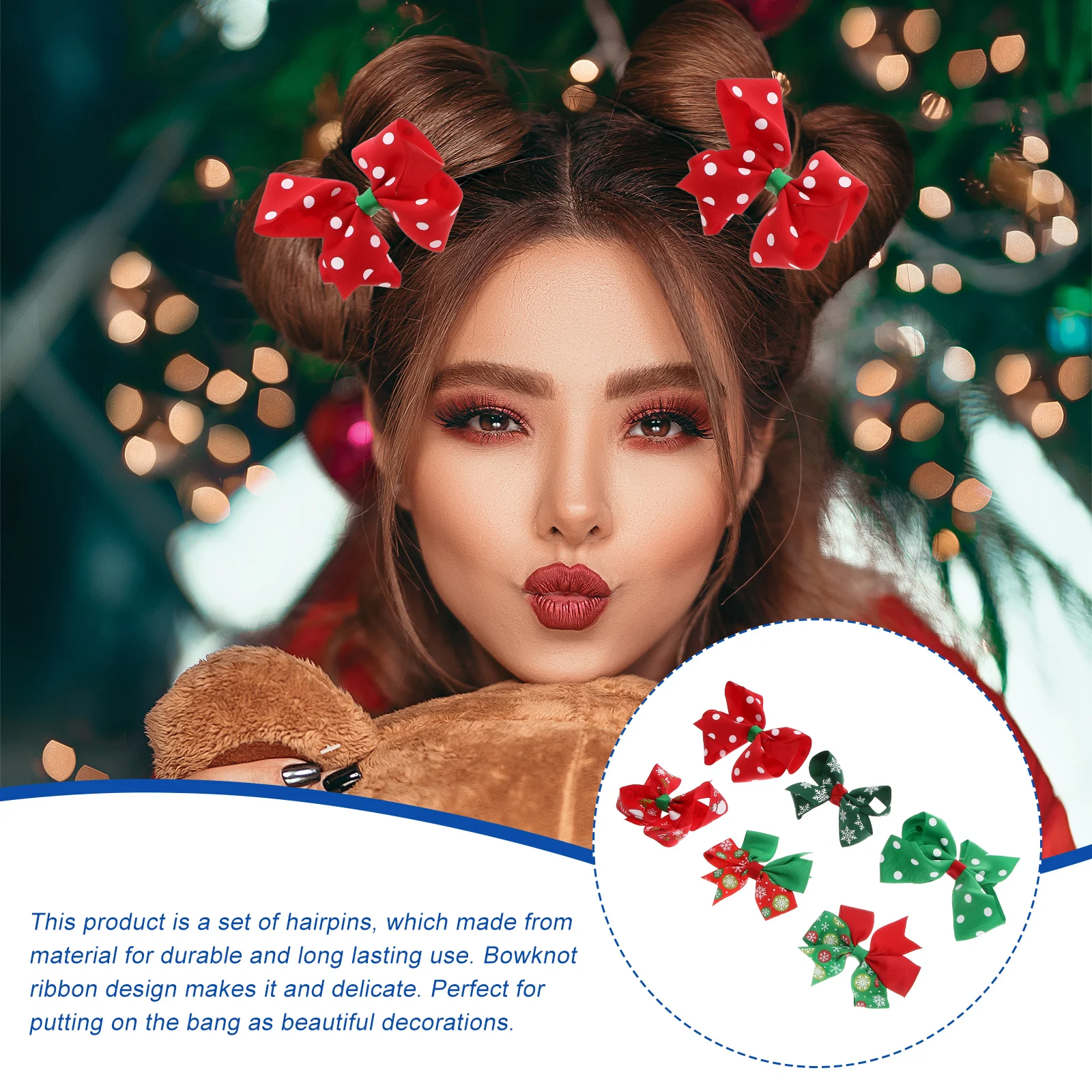 

12 Pcs Girl Christmas Hair Clips Miss Accessories for Girls Infant Hairpins