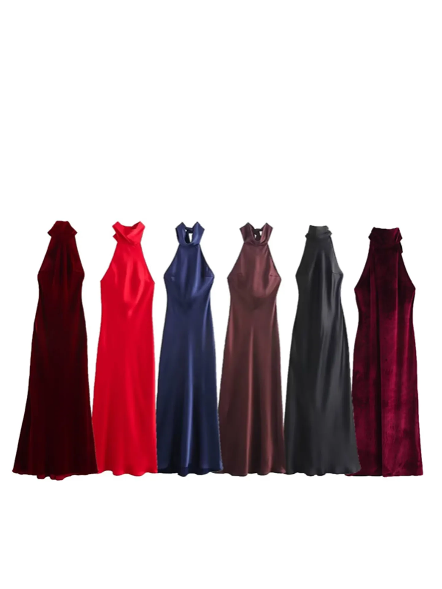 Ele Sexy Bodycon Silk Satin Dr Hanging Ne Evening Gown Women's Faion Spring Summer Autumn Season without Sve