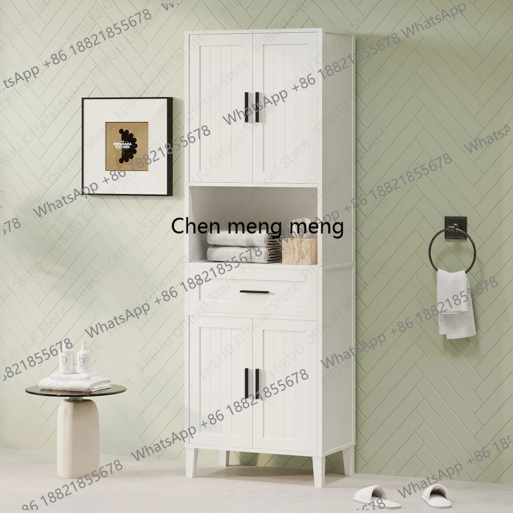 Tall Freestanding Bathroom Storage Cabinet with Drawer Soft-Close Doors Adjustable Shelves for Bathroom Laundry Room Organizer