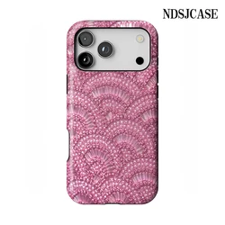 Rose Scallop Phone Case for iPhone 17 16 15 14 13 12 11 X XS XR XSMAX 7 8 Air Pro Max Plus Luxury Double-layer Back Cover