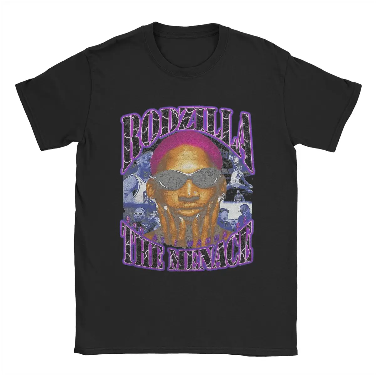 Men T-Shirts Dennis Rodman Basketball Awesome Pure Cotton Tee Shirt Short Sleeve T Shirt Crewneck Tops Printed