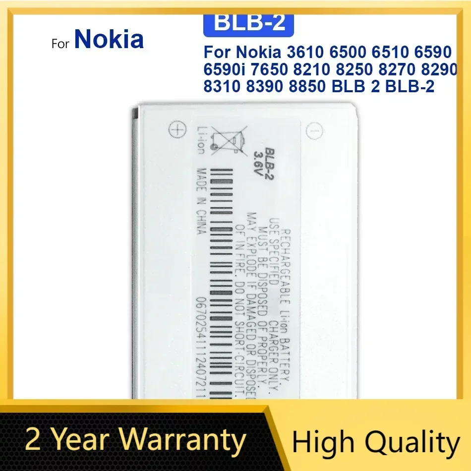 BLB-2 BLB2 battery for Nokia 8210 8250 8850 8910 8310 5210 6500 6590 6510 3610 8270 8910i 7650 6590i 8290 8390 8890+Track Code