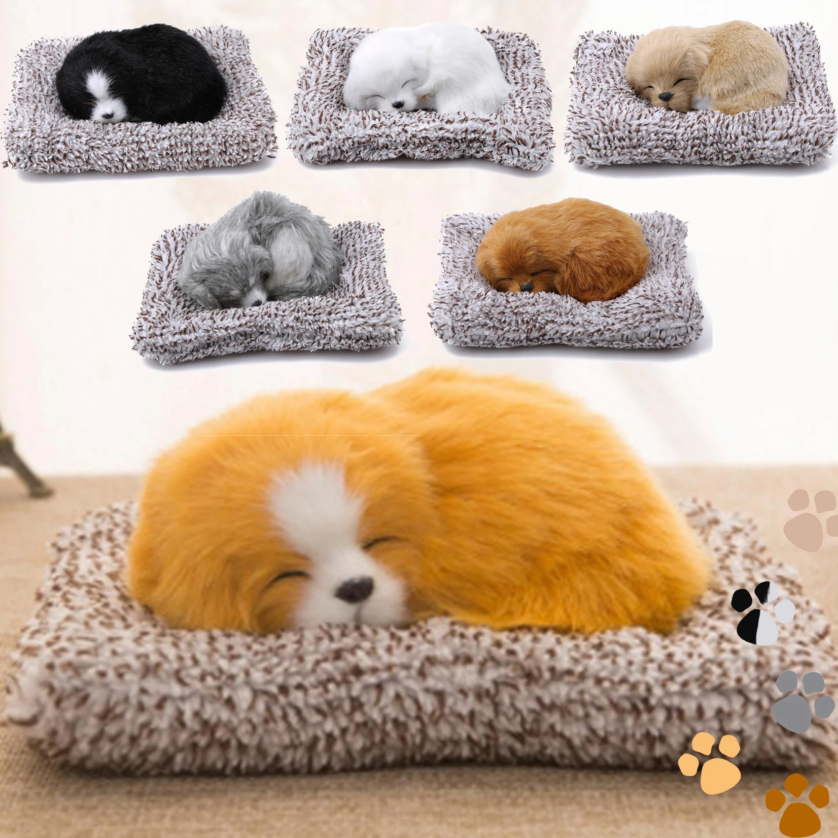 Kawaii Dog Ornaments Cute Lying on Mat Dogs Figurines Home Decor Modern Office Living Room Desk Decoration Crafts Accessories