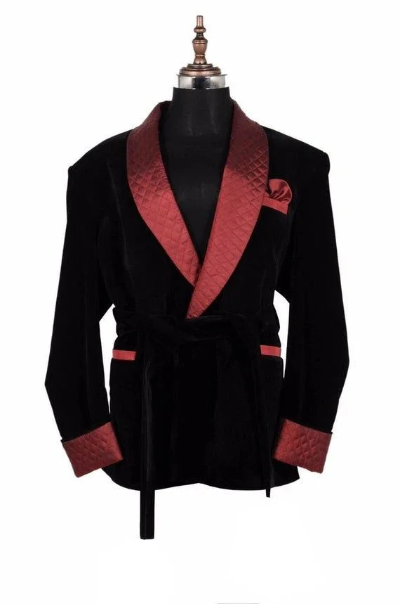 Tailor-Made Smoking Mens Suit Winter Velvet Jacket Slim Fit  Male Home Clothing Fashion Coat Costume Custom Made