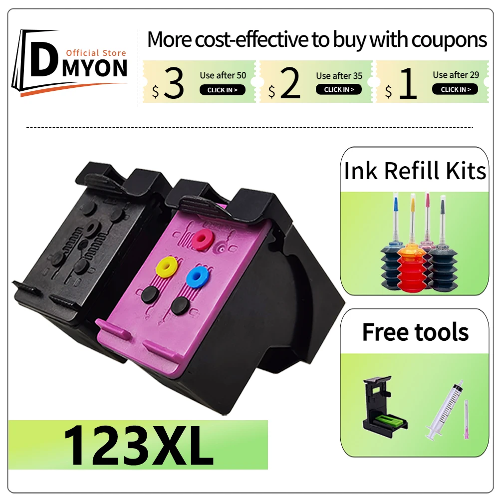 123XL Compatible for HP 123 Ink Cartridge hp Deskjet 2130 1110 2132 2133 2134 3630 3632 3637 3638 4650 4652 4654 5200 Printer