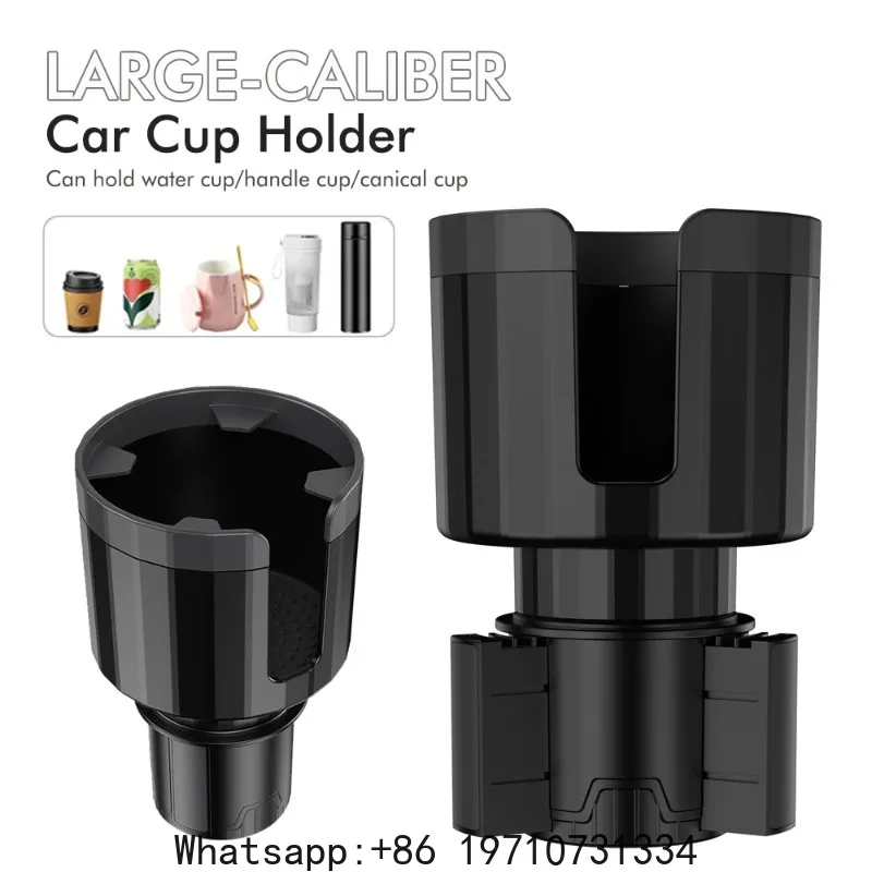 XL Automotive Beverage Console: Multi-Compartment Organizer with Adjustable Armrest Expander for Oversized Drinkware