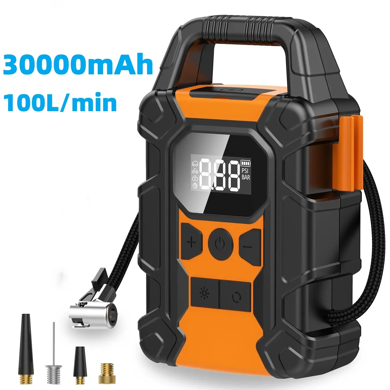 

60L/min Car tyre inflator,30000mAh car tire compressor,car tire pump,Tire air injector,portable electric inflator, air compress