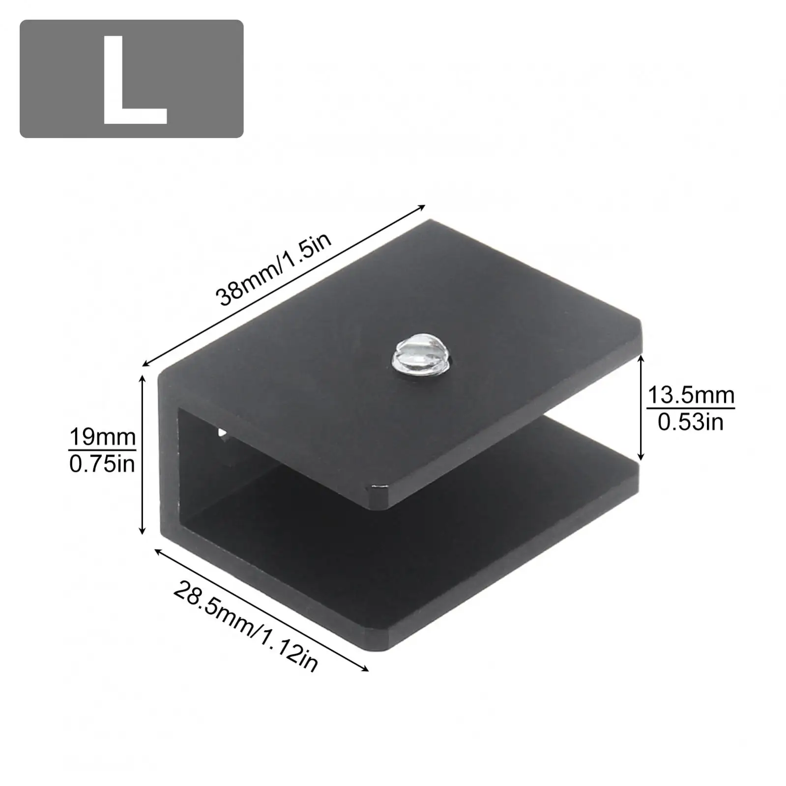 1 Piece Aluminum Alloy Square Glass Clip Fixed Support Bracket S/M/L for 6-12mm Glass Thickness Fixed Panel U Clamp