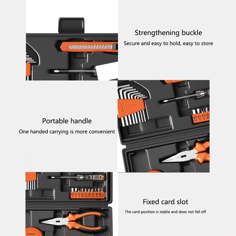 23-piece/7 Types Portable Home Tool Set Household Multi-function Screwdriver Hardware Combination Toolbox Home Repair Box