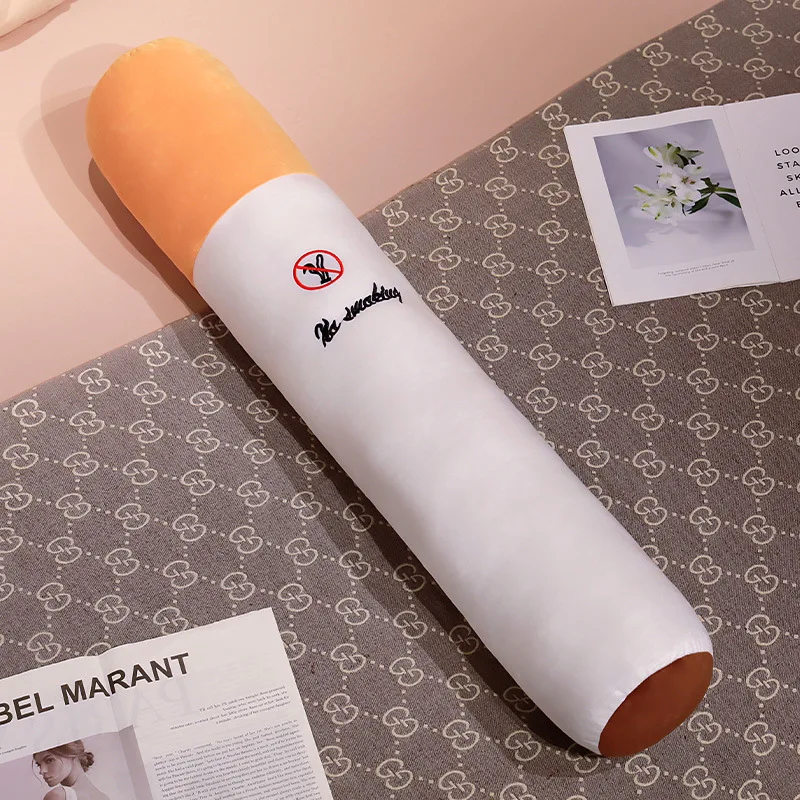 30-110cm Funny Smoking Cylindrical Sleeping Cigarette Pillow Smulation Plush Toys Fashion Friend Birthday Gift
