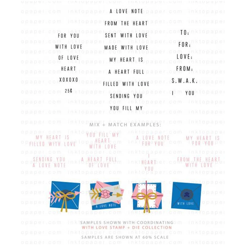 New 2022 Valentine's Day Clear Stamp Scrapbooking Paper Making With Love Sentiments Mini Stamps Decoration Frames Card Craft