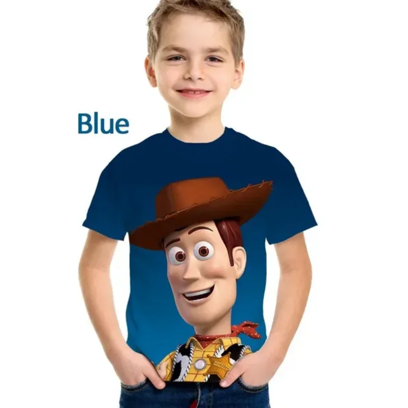 2024 Disney Cartoon Movie Toy Story 3D Print T-shirt Children Clothing Anime Figure Woody Girl Boy Shirt Street Women Men Tops