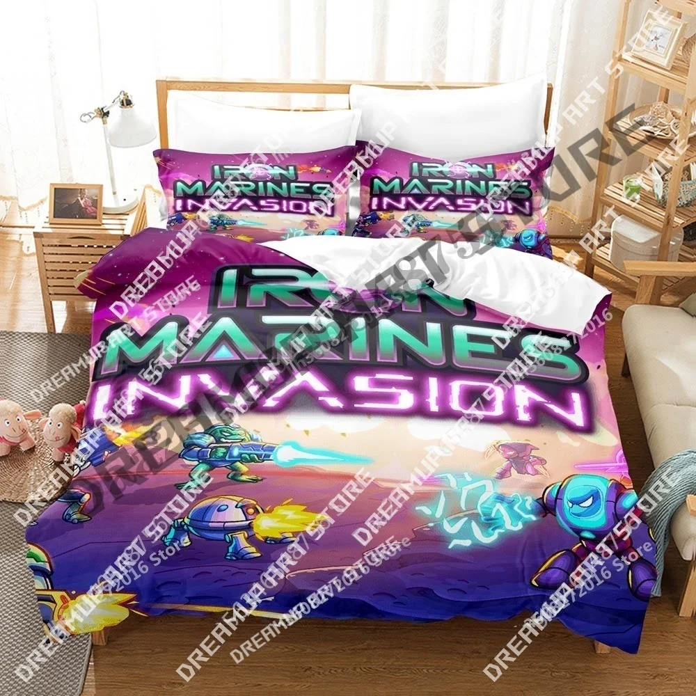 3D Print New 2025 Game Iron Marines Invasion Bedding Set Single Twin Full Queen King Size Bed Set Adult Kid Bedroom Duvetcover