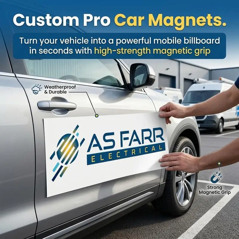 Custom Magnetic Car Stickers for Business Advertising Heavy-Duty Removable Vehicle Identification Suitable for Cars Trucks