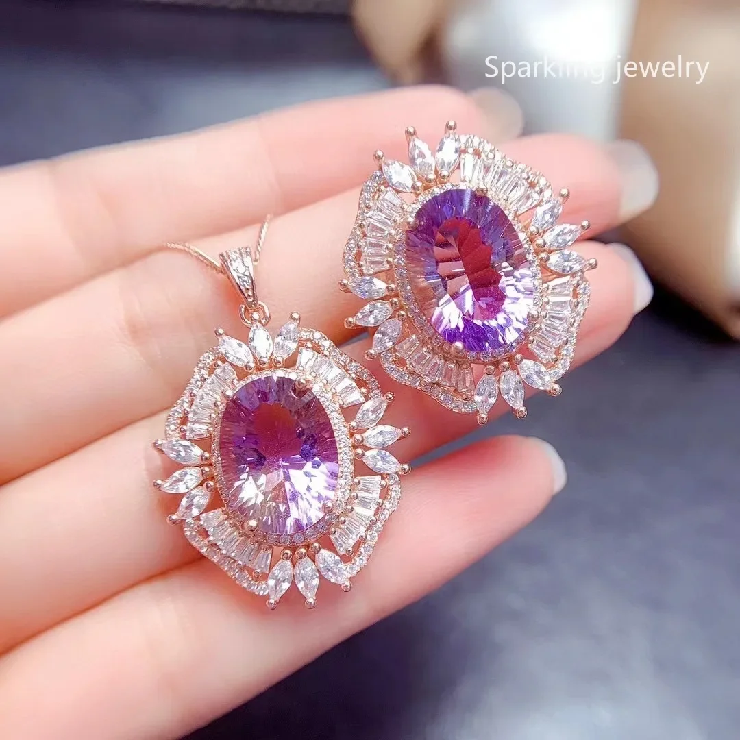 

Natural Amethyst 925 Sterling Silver Amethyst Ring Pendant Fashion Jewelry Free Shipping To Luxury Jewelry Designers