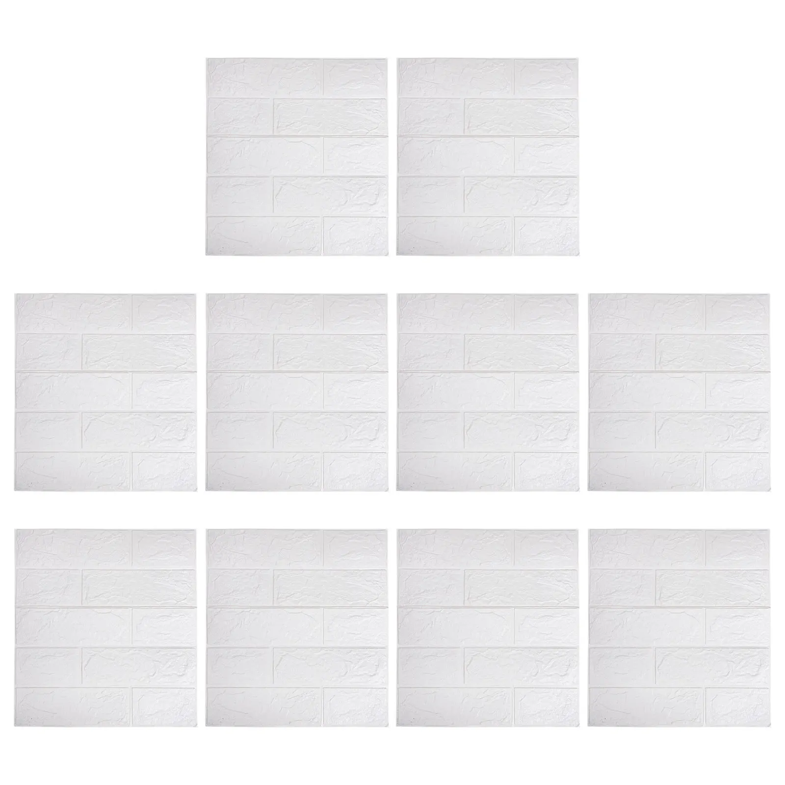 

10pcs Self-Adhesive Faux Brick Wall Panels 3D Brick Pattern Peel Stick Wallpaper For Interior Decor White Easy To Cut Wall