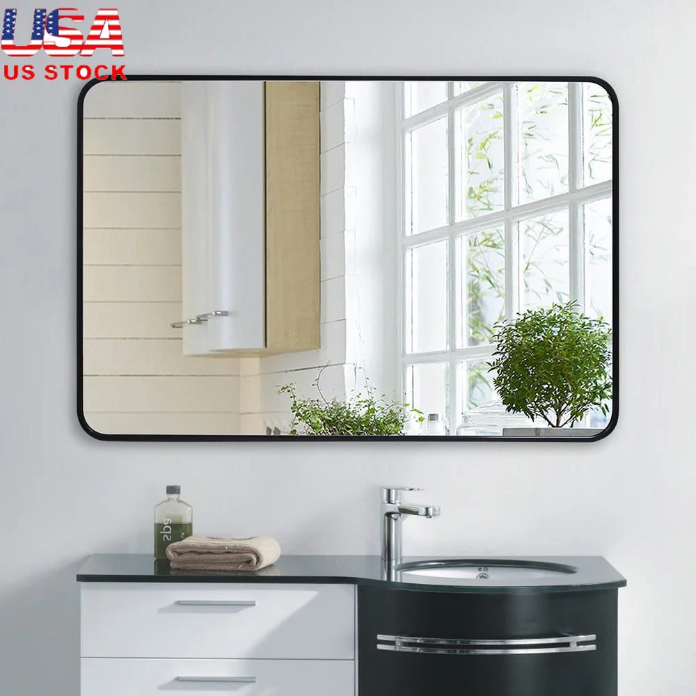 Large Black Rectangle Wall Mirror 30