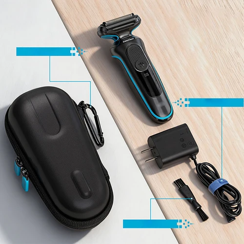 Imagen 2 del producto Estuche de transporte para afeitadora EVA dura para Braun S5 S7 S9 9516S, bolsa de almacenamiento para afeitadora Series 5/7/9, caja de viaje portátil para maquinilla de afeitar eléctrica para hombres