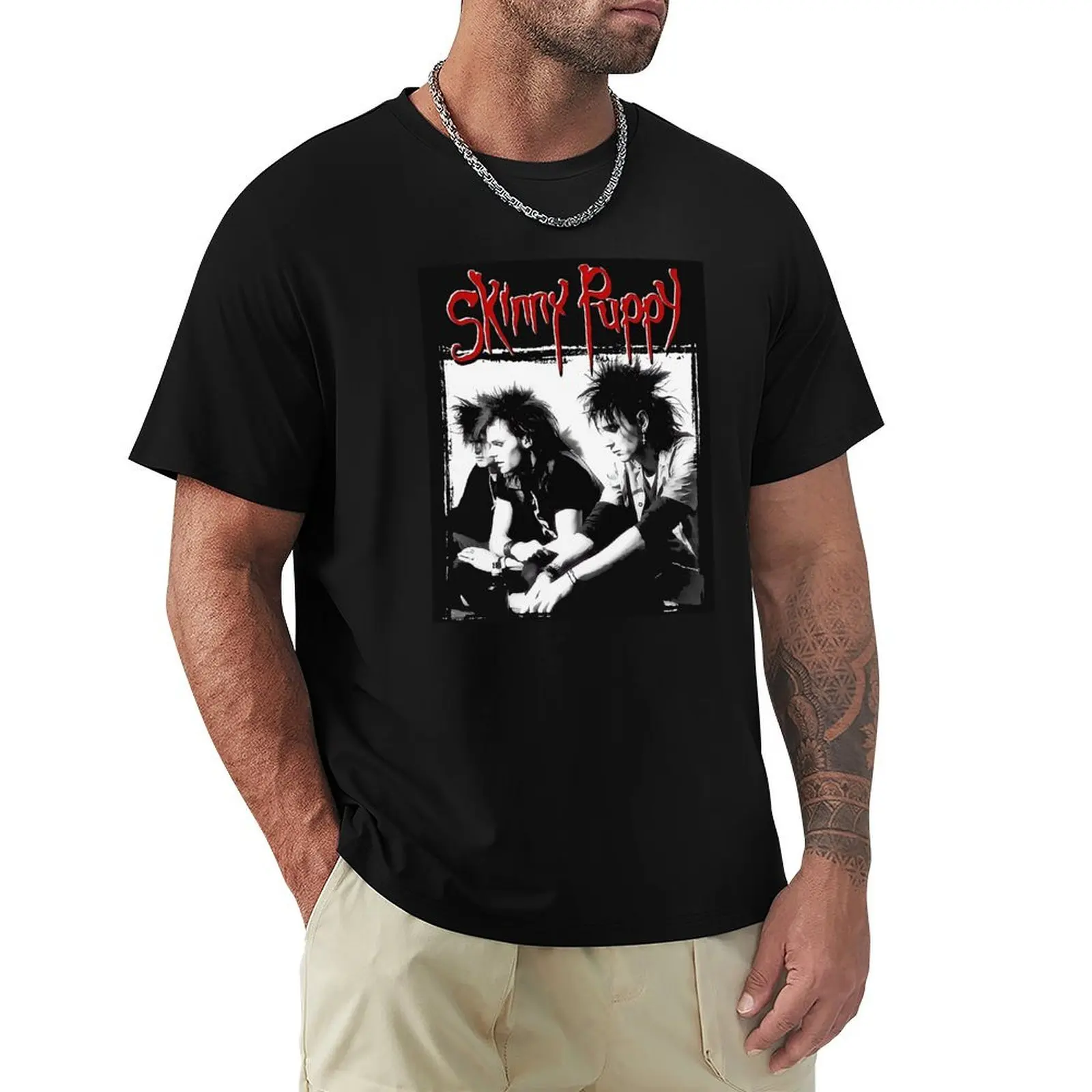 

Mens My Favorite Industrial Skinny Music Puppy Group Retro Vintage T-Shirt summer shirt anime figures plain mens funny t shirts