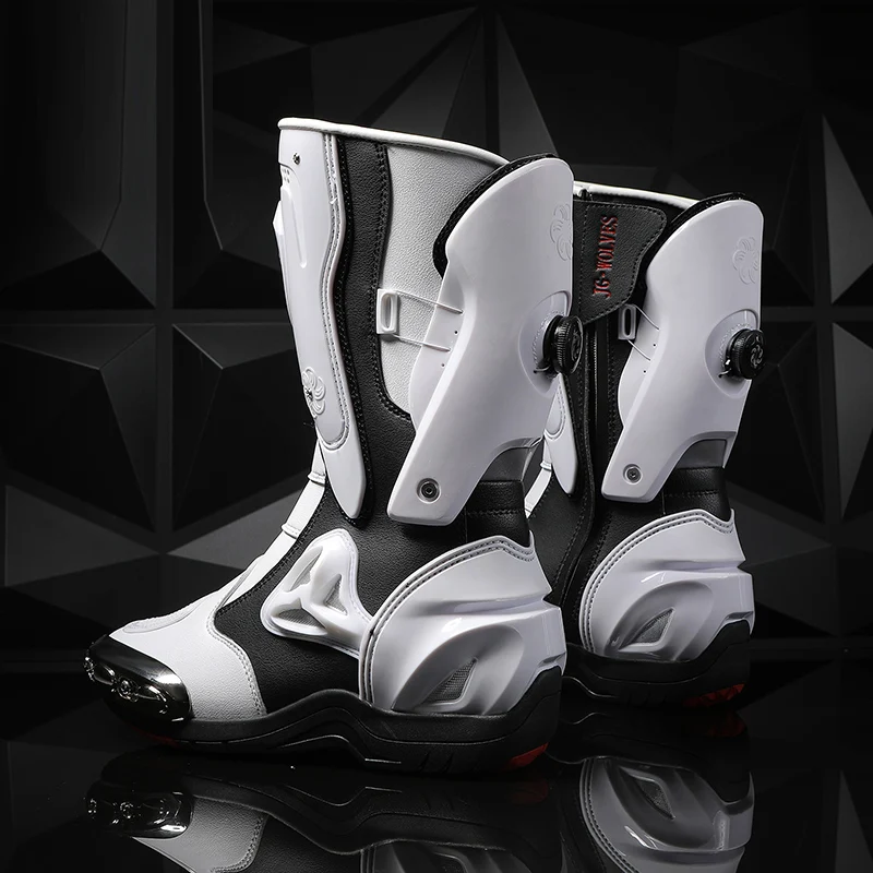 Men Motorcycle Riding Boots Motorcycle Waterproof Racing Boot Off-road Professional Reflective Heel And TPU Safety Protection