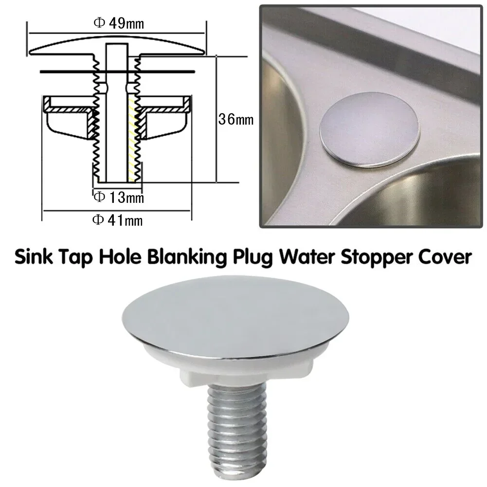 Sink Cover Tap Hole Stopper Cover For Overflow Holes Blanking Plug Kitchen Sink Tap Basin ABS Plastic 49mm Tap Hardware Parts