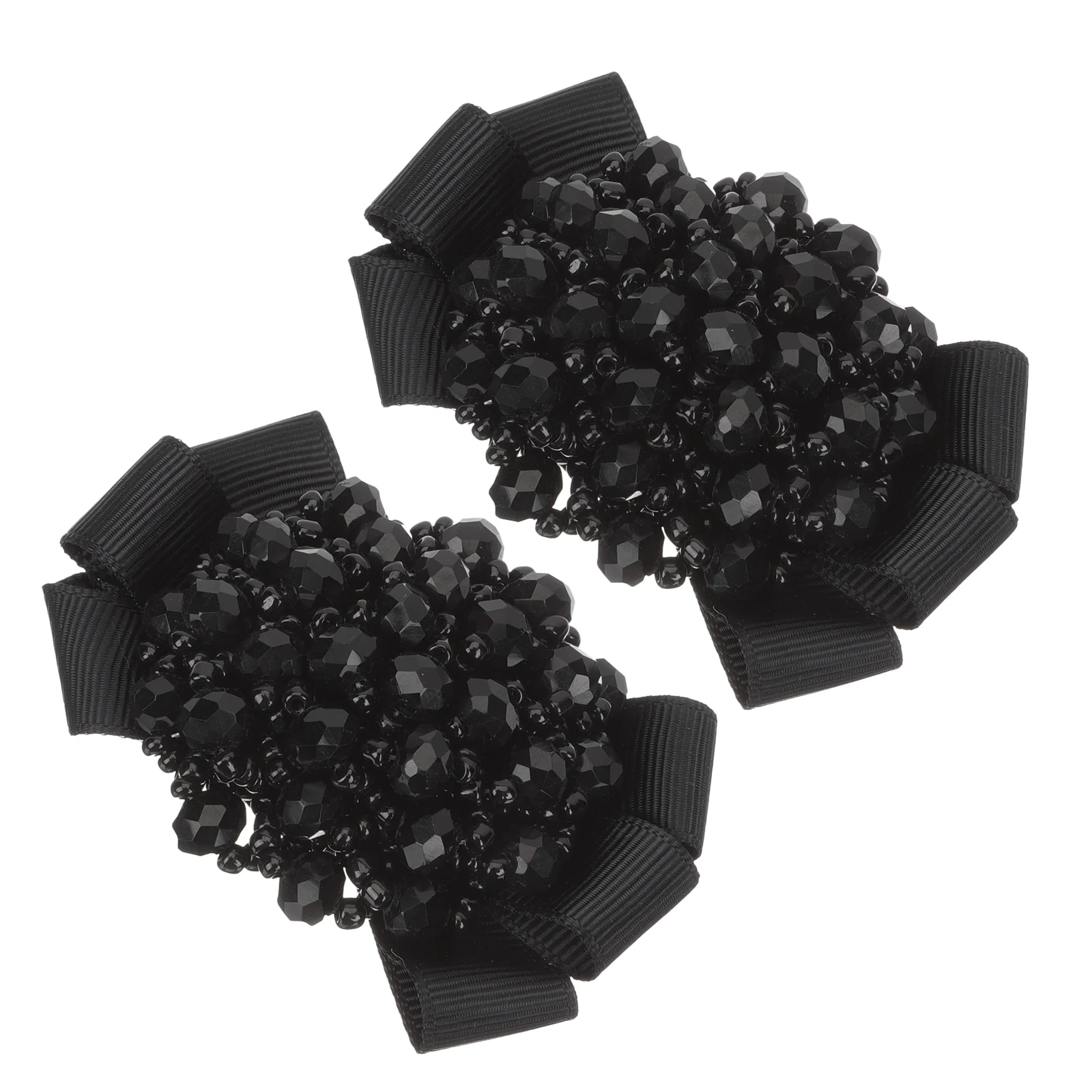 

Bow Shoe Flower Decorations Clips Black Rhinestones Heeled Boots for Women Hairpin Women's