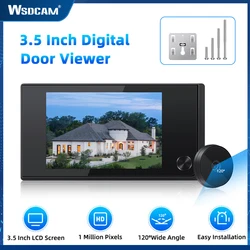 Wsdcam-mirilla de puerta Digital LCD de 3,5 pulgadas, visor de puerta con cámara HD de 120 grados, Ojo de gato electrónico, protección de seguridad para el hogar inteligente