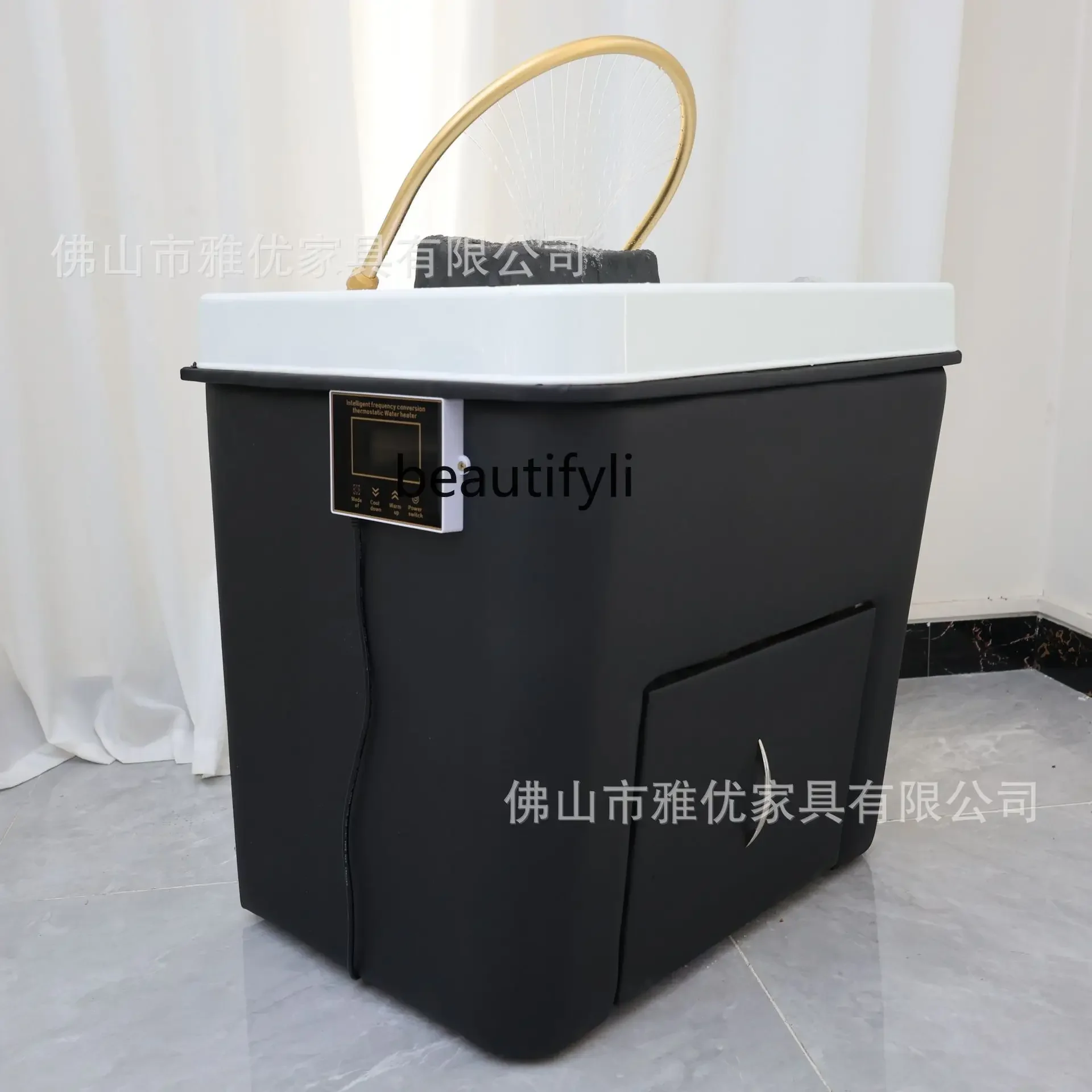 Head Therapy Bed for Beauty Salon  Head Therapy Instrument Water Circulation Fumigation Water-Free Mobile Shampoo Basin