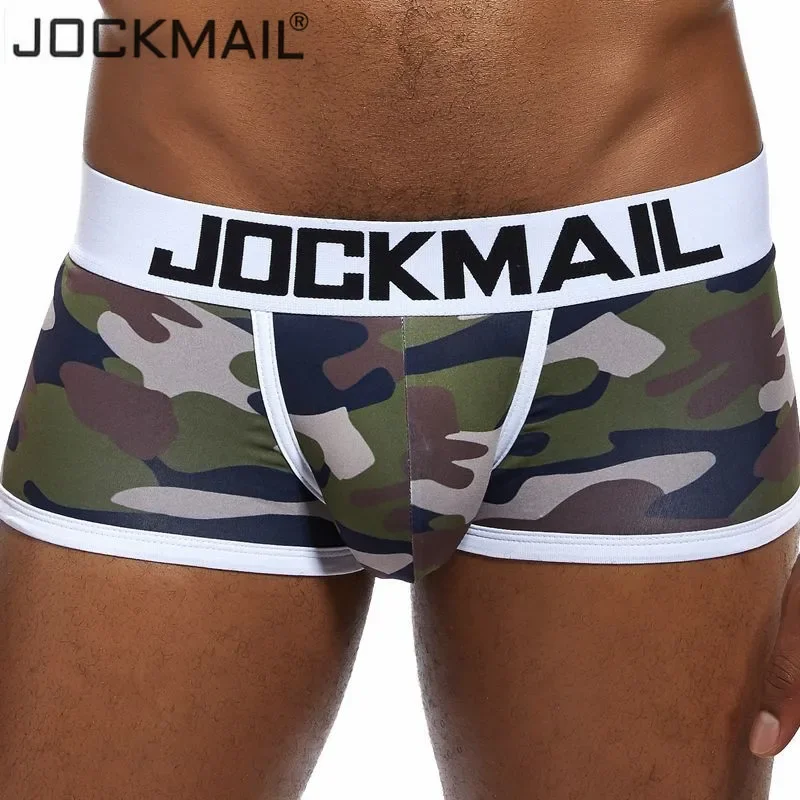 JOCKMAIL underwear men boxer cueca Gay male panties mens sexy shorts Men\'s Camouflage Soft Underpants Shorts men trunks printed