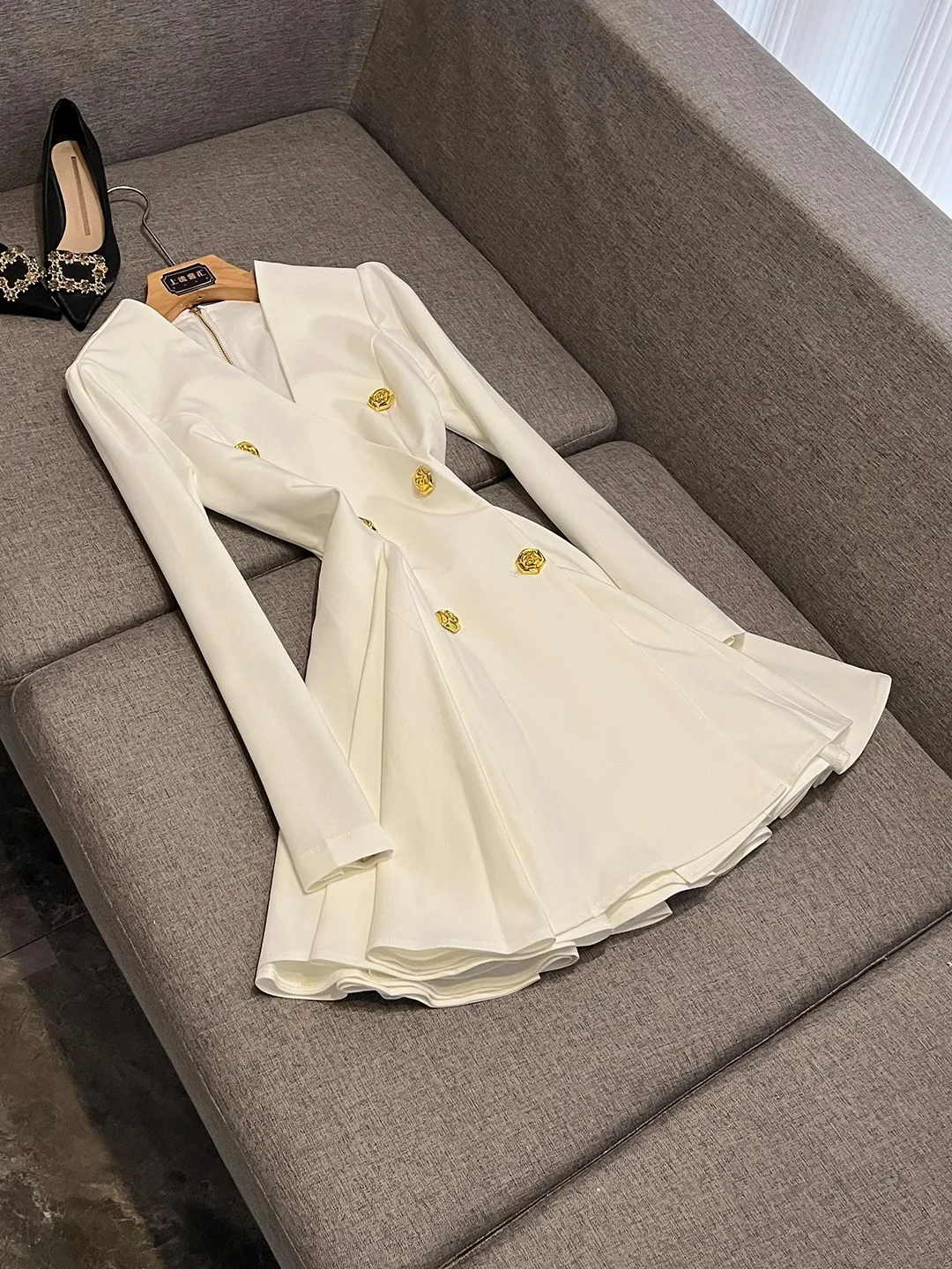 

Осенний женский костюм-двойка с V-образным вырезом и длинными рукавами, элегантный, для офиса, X588