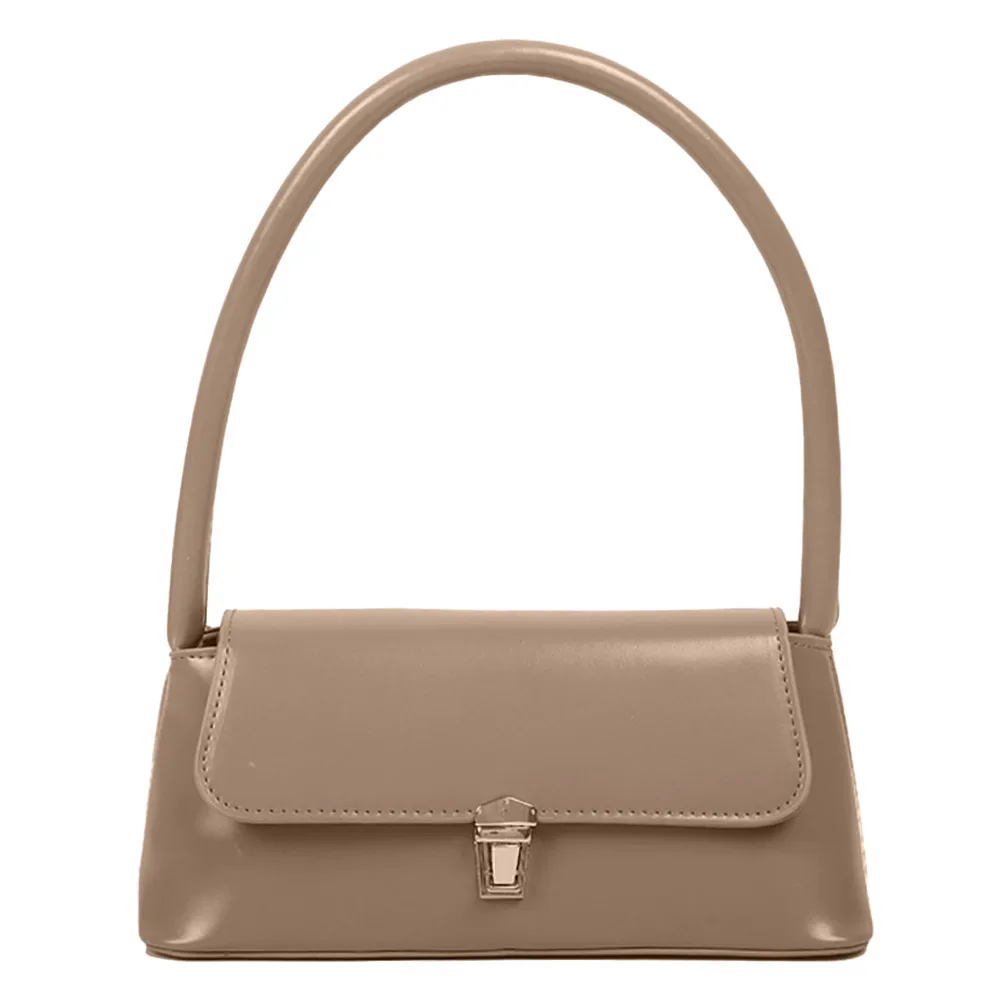 المرأة ريترو حمل حقيبة العصرية خمر تحت الإبط حقيبة المحمولة عادية بولي Leather الجلود بلون مقبض بسيط مصمم حقائب اليد #5