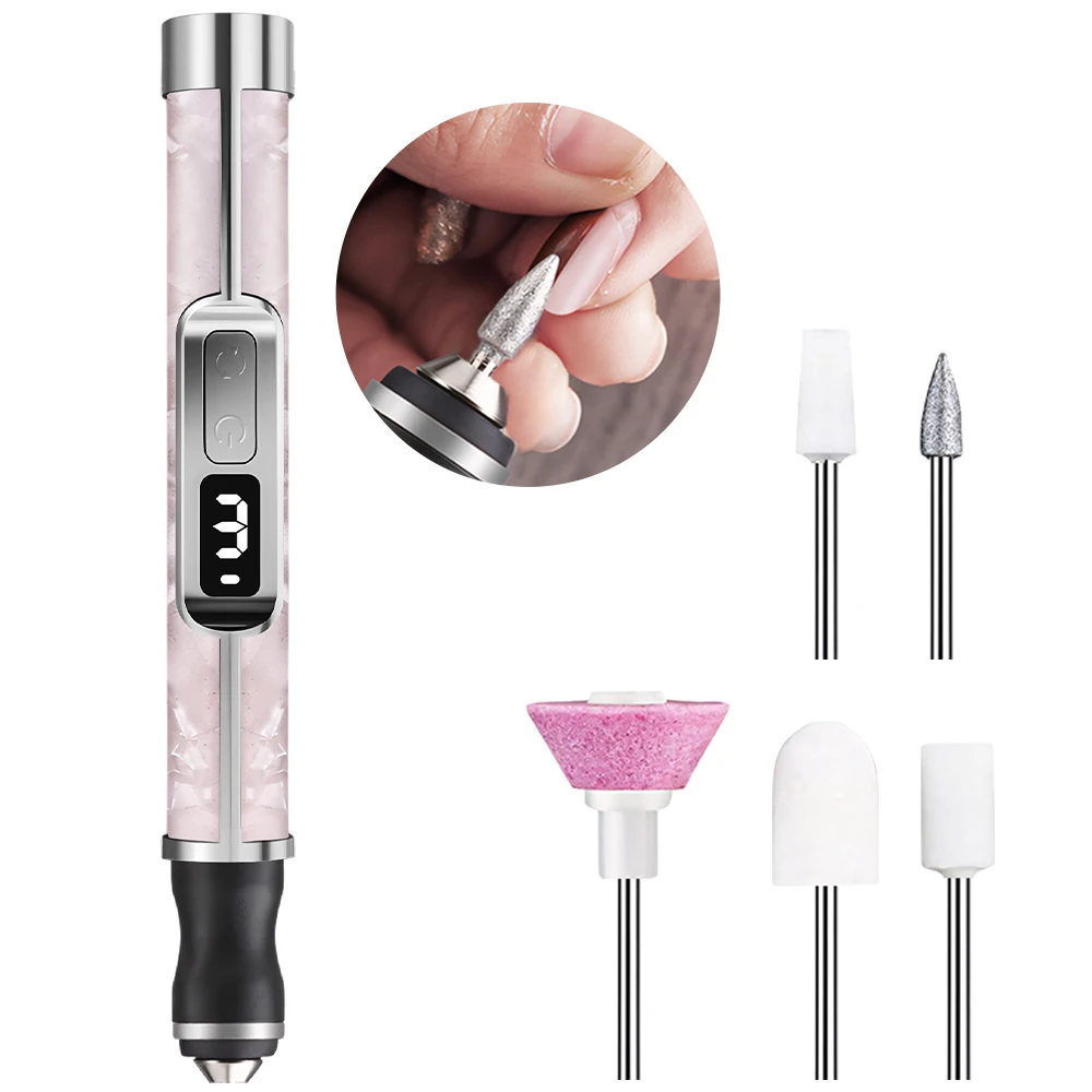 

Перезаряжаемый комплект электрической дрели для ногтей с 3-мя режимами и светодиодным дисплеем, шлифовальный станок для маникюра и педикюра для всех ухода за ногтями