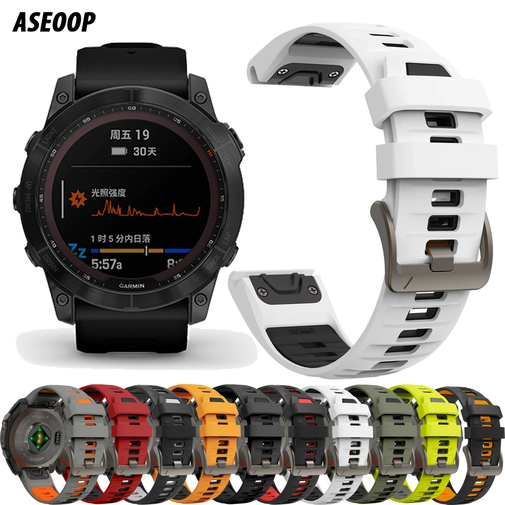 

Tactix 8 AMOLED 47 мм силиконовый ремешок для часов Garmin Fenix 8 Solar E 7X 7 6X 6 Pro 5X 5 Enduro 3 Easyfit браслет Correa