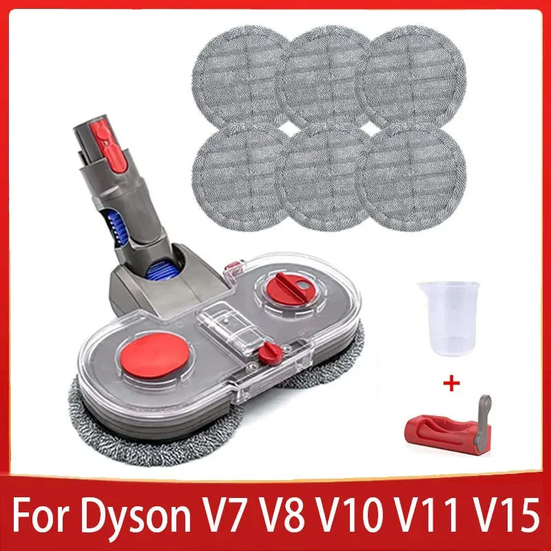 Mop Head for Dyson V7 V8 V10 V11 V15 Vacuum Cleaner Electric Mop Attachment with Detachable Water Tank and 6 Reusable Mop Pads