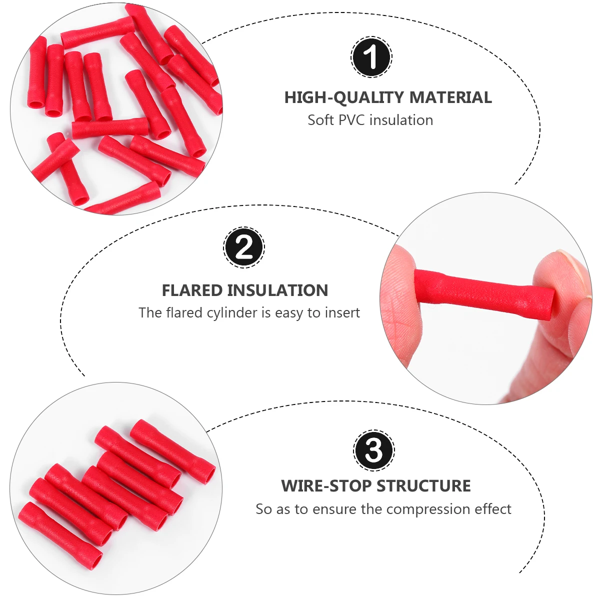

100 Pcs Spade Wire Connector Set Terminals Crimp Vintage Connectors Red Pvc Man