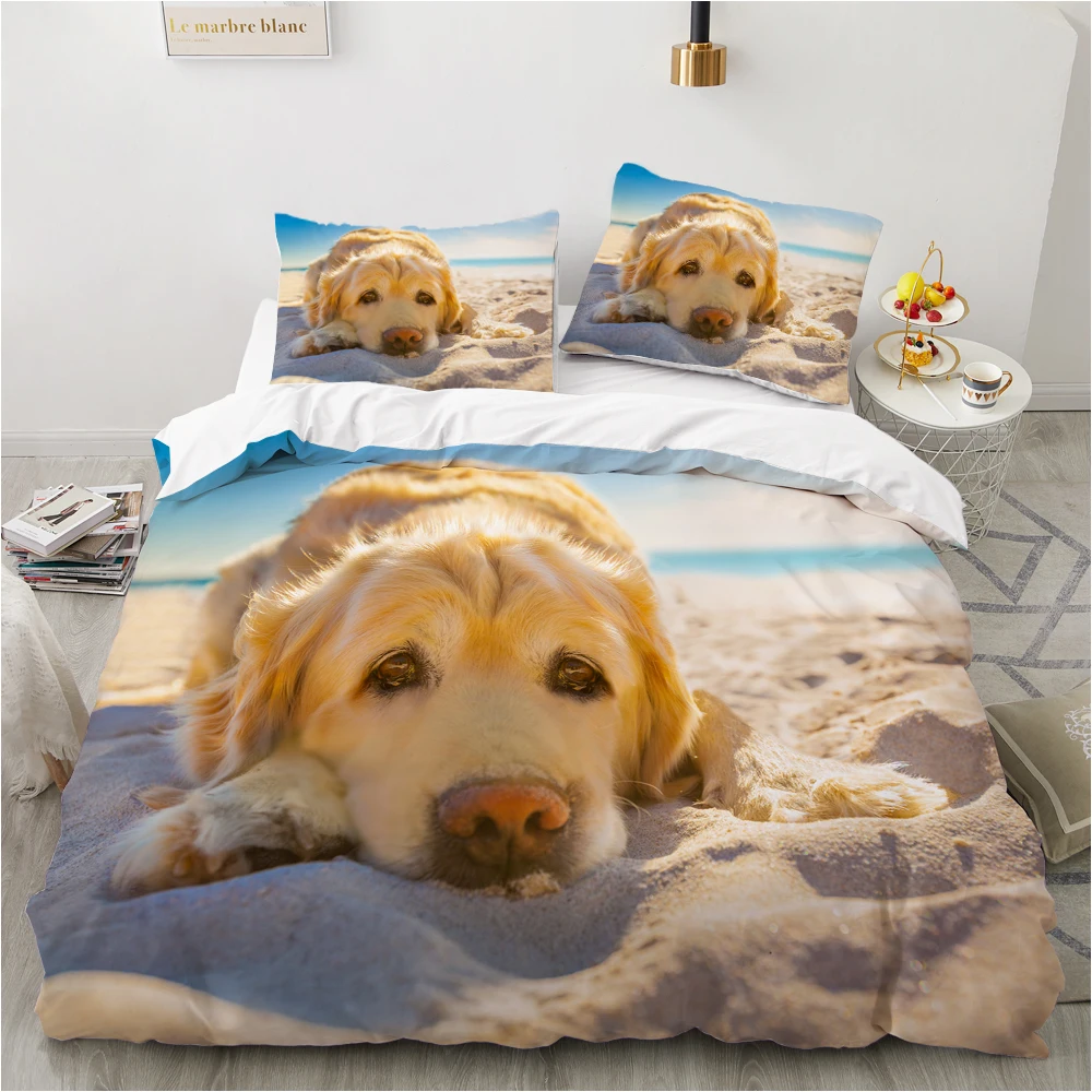 Dog Duvet Cover Home Decor Bedding Set Comforter Cover Boys Girls with 2 Pillow Case 200x200 200x220 200x230 230x230cm