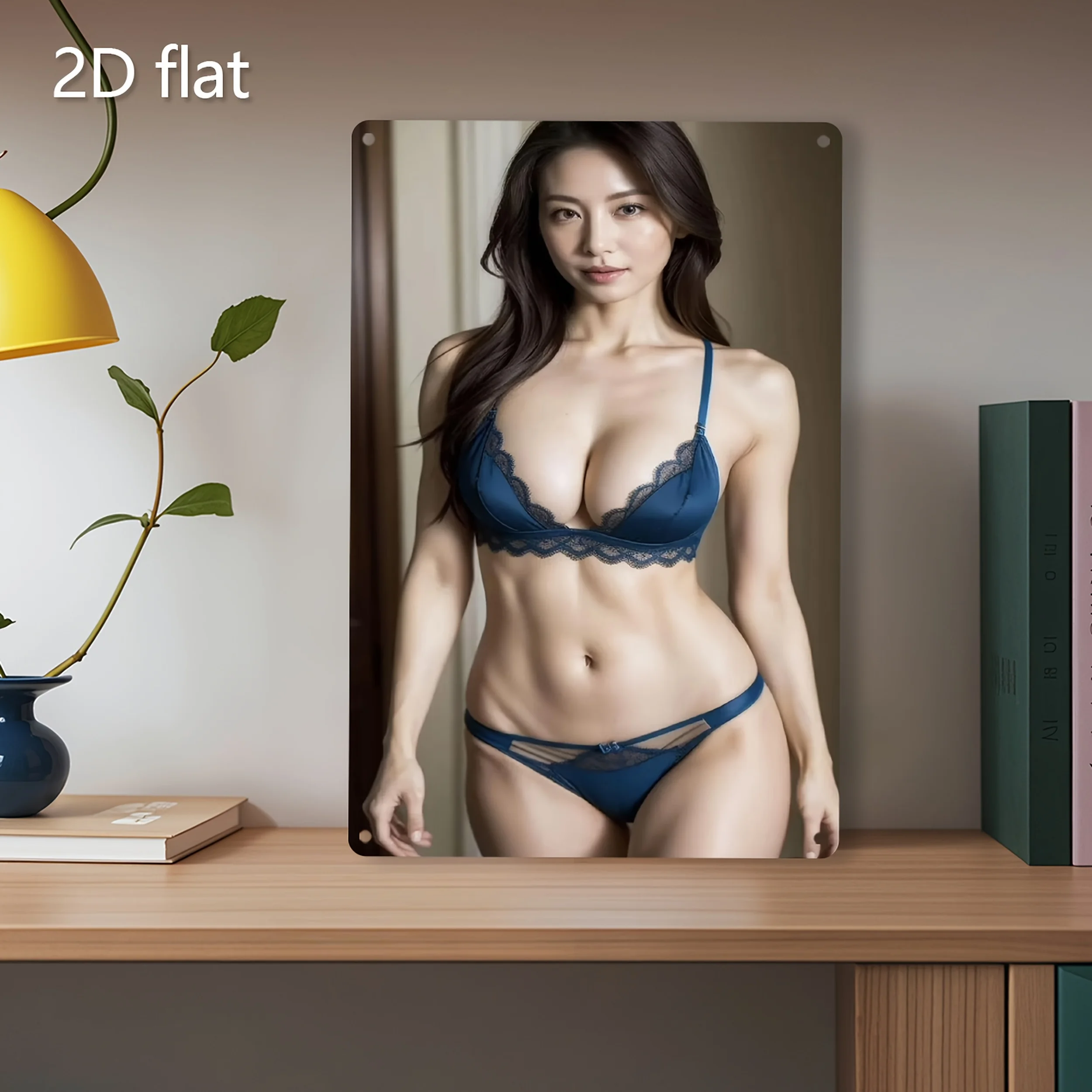 

Elegant Blue Lace Metal Wall Art, 2D Weatherproof Retro Sign for Home Office Garden & Pool.