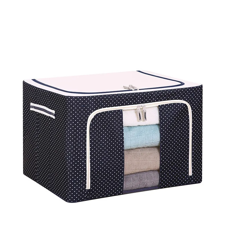 Oxford Cloth Storage Box, Folding Fabric, Steel Frame Box, Home 100 Box, Large Capacity Clothes, Quilt Finishing Box