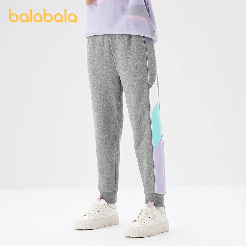 

Balabala Toddler 2023 Girl Trousers Casual Spring Autumn New Fashion Color Splicing Trousers